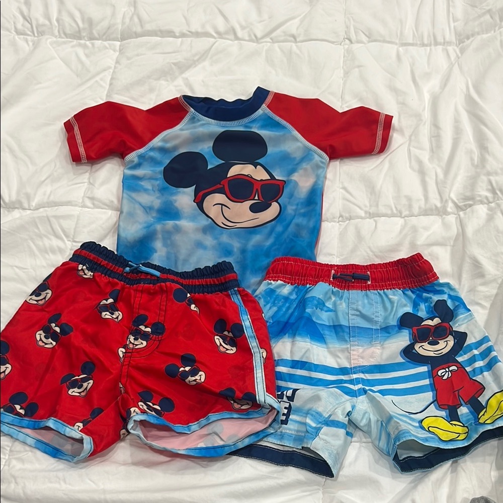 Disney Mickey Mouse Kids Swim Set - Red, Blue, White